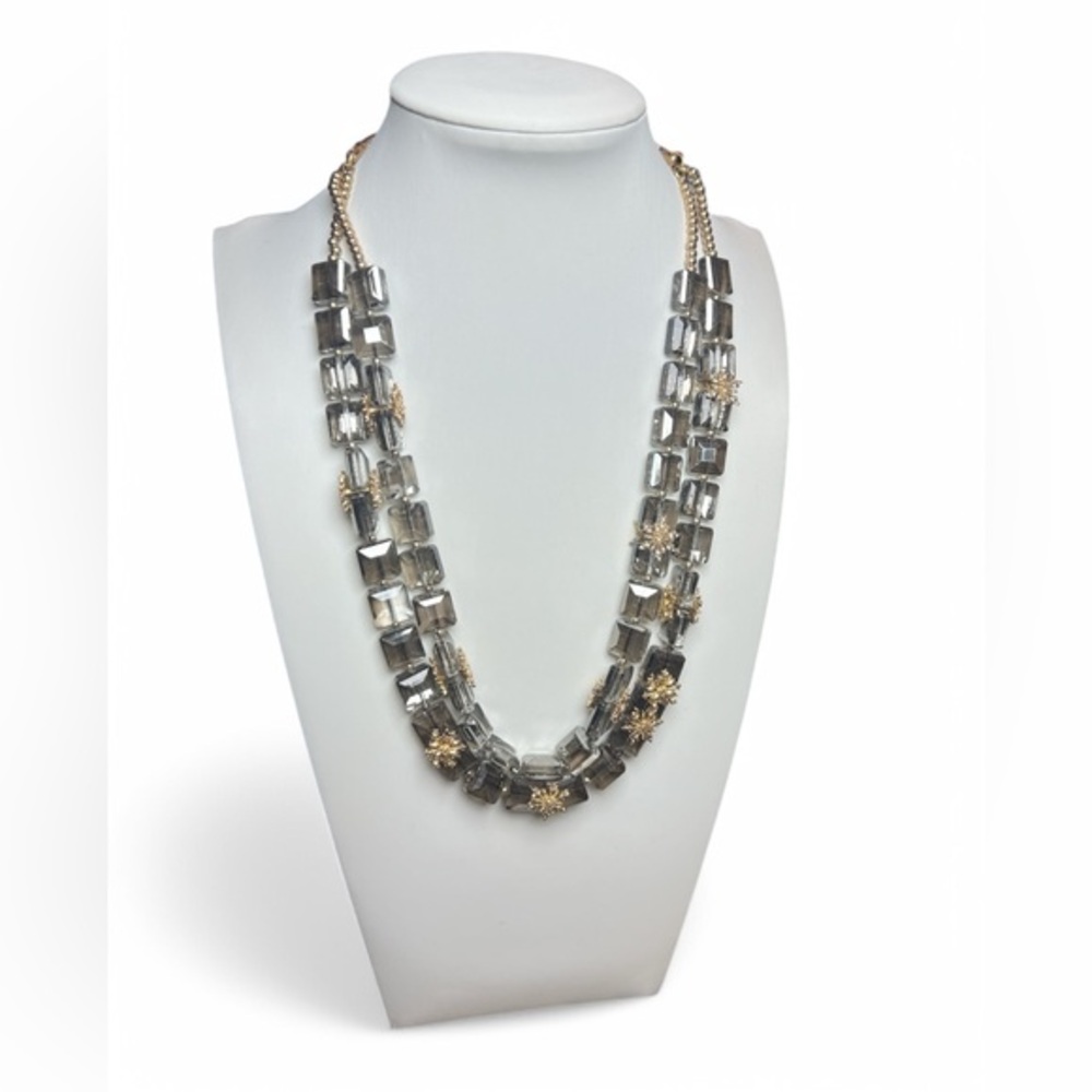 Macy's lonna & lilly 2 Strand Holidy Snowflake Slide Closure Gemstone Necklace - Picture 1 of 6